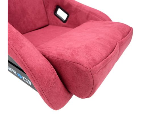 NRG Frp Bucket Seat Prisma ed Pearlized Back All Maroon Alcantara Vegan Material Phone Pockets Medium