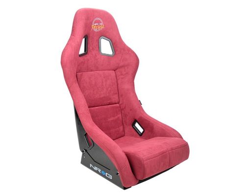 NRG Frp Bucket Seat Prisma ed Pearlized Back All Maroon Alcantara Vegan Material Phone Pockets Medium