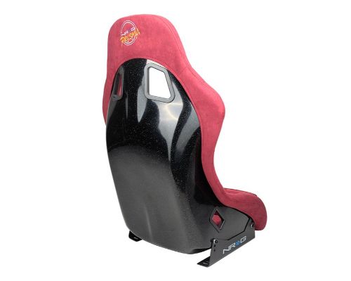 NRG Frp Bucket Seat Prisma ed Pearlized Back All Maroon Alcantara Vegan Material Phone Pockets Medium