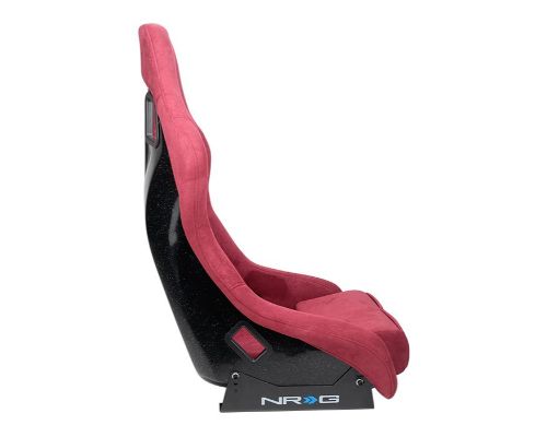 NRG Frp Bucket Seat Prisma ed Pearlized Back All Maroon Alcantara Vegan Material Phone Pockets Medium