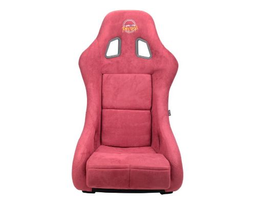 NRG Frp Bucket Seat Prisma ed Pearlized Back All Maroon Alcantara Vegan Material Phone Pockets Medium