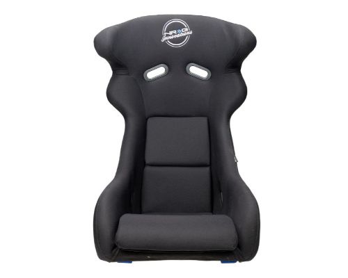 NRG Frp Bucket Seat - White Finish Arrow Embroidery And Blue Side Mount Bracket