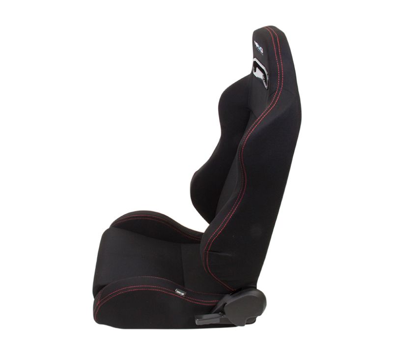 NRG Type-R Cloth Sport Seat Black with Red Stitching