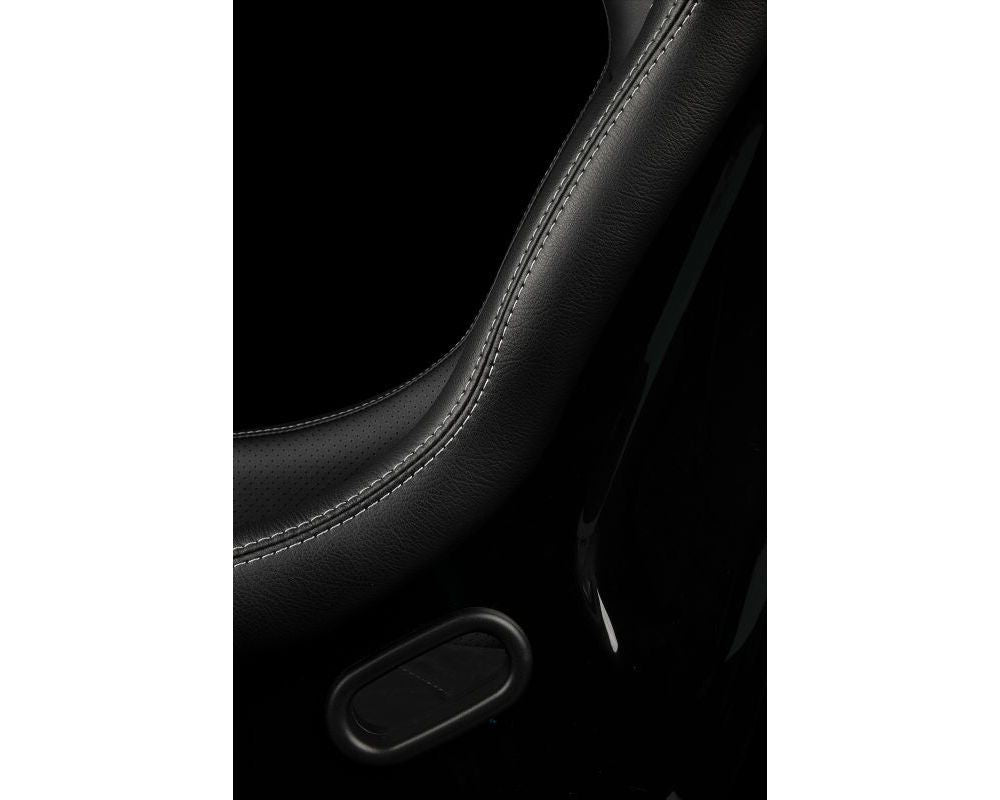 Braum Racing Falcon S Series Fixed Back Racing Seat - (Black Alcantara | White Stitching)