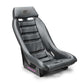 NRG GT Retro Bucket Seat - Black PVC Leather Black Stitching Black Fiberglass Back