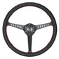 NRG Reinforced Stealth Wheel (380mm) 3 Spoke Center - 1in Deep Dish - Perforated Leather Red Stitch