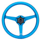 NRG Aluminum Steering Wheel 330mm - Heritage Solid Spoke - Ergonomic Grip - Anadized Blue
