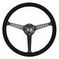 NRG Reinforced Stealth Wheel (380mm) 3 Spoke Center - 1in Deep Dish - Vegan Suede Red Stitch