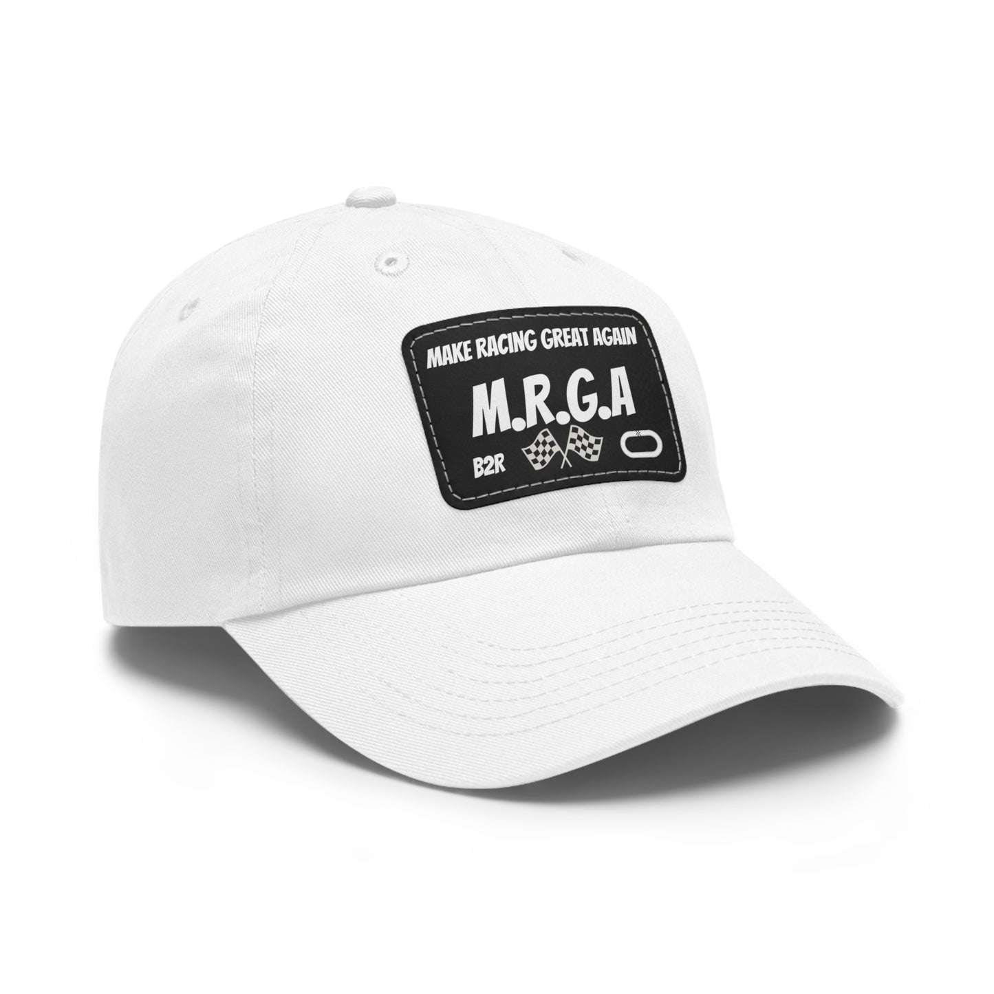 Make Racing Great Again (M.R.G.A) Dad Hat with Leather Patch, For Racing Fans, Gift for Father's Day, 4th of July