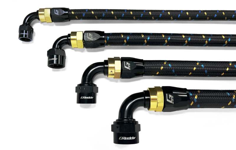 GReddy AN06 150 DEGREE HOSE END SWIVEL BLACK/GOLD ANODIZED