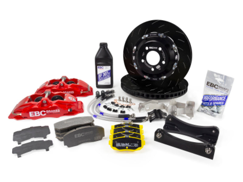 EBC Racing 08-16 Mitsubishi Lancer Evo 10 2.0T Red Apollo-6 Caliper 355mm Rotors Front Big Brake Kit
