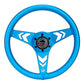 NRG Aluminum Steering Wheel 330mm - Arow Cutout - Ergonomic Grip - Anadized Blue