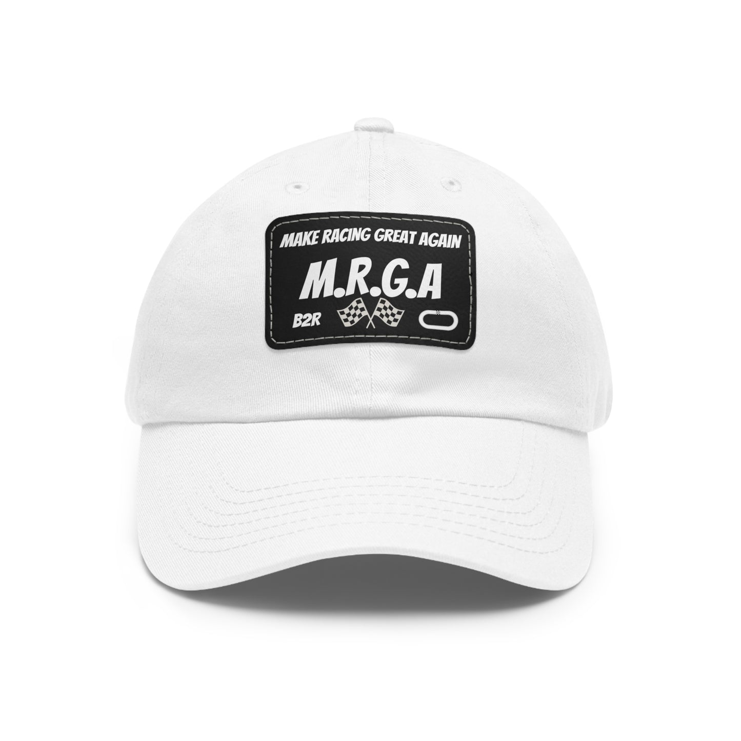 Make Racing Great Again (M.R.G.A) Dad Hat with Leather Patch, For Racing Fans, Gift for Father's Day, 4th of July