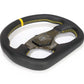 NRG Carbon Fiber Steering Wheel (320mm) Blue CF Center w/Blue Stitch Blue Center Mark Flat Bottom
