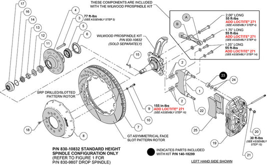 Wilwood 63-87 Chevy C10 XRS6R Frnt Big Brake Kit - 13.06in SRP Rotor - Steel Pro Spindle - Blk