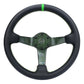 NRG Reinforced Steering Wheel (350mm) Green Carbon Fiber Center - Green Stitching & Center Mark