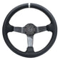 NRG Carbon Fiber Steering Wheel (350mm) Silver Carbon Fiber Center - Silver Stitching & Center Mark