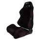 NRG Sport Seats (Pair) Type-R Suede w/NRG Logo - Black w/Red Stitching