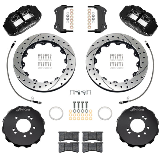 Wilwood 99-02 Nissan Skyline Superlite 6R Front BBK w/ 12.88in D/S Rotors & Flexlines - Black