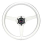 NRG Aluminum Steering Wheel 330mm - Heritage Solid Spoke - Ergonomic Grip - Anadized Silver