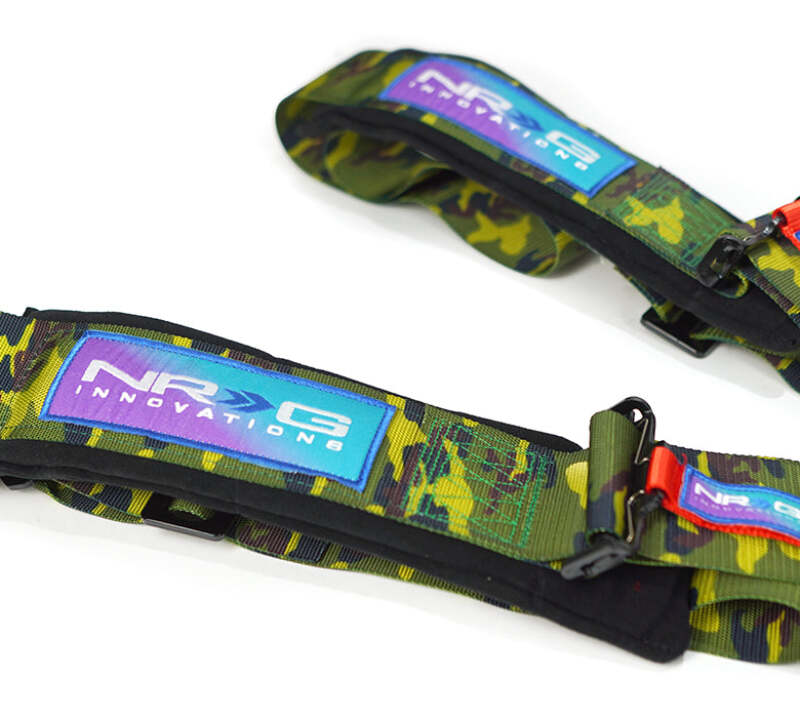 NRG 5PT 3in. Seat Belt Harness / Cam Lock - Green