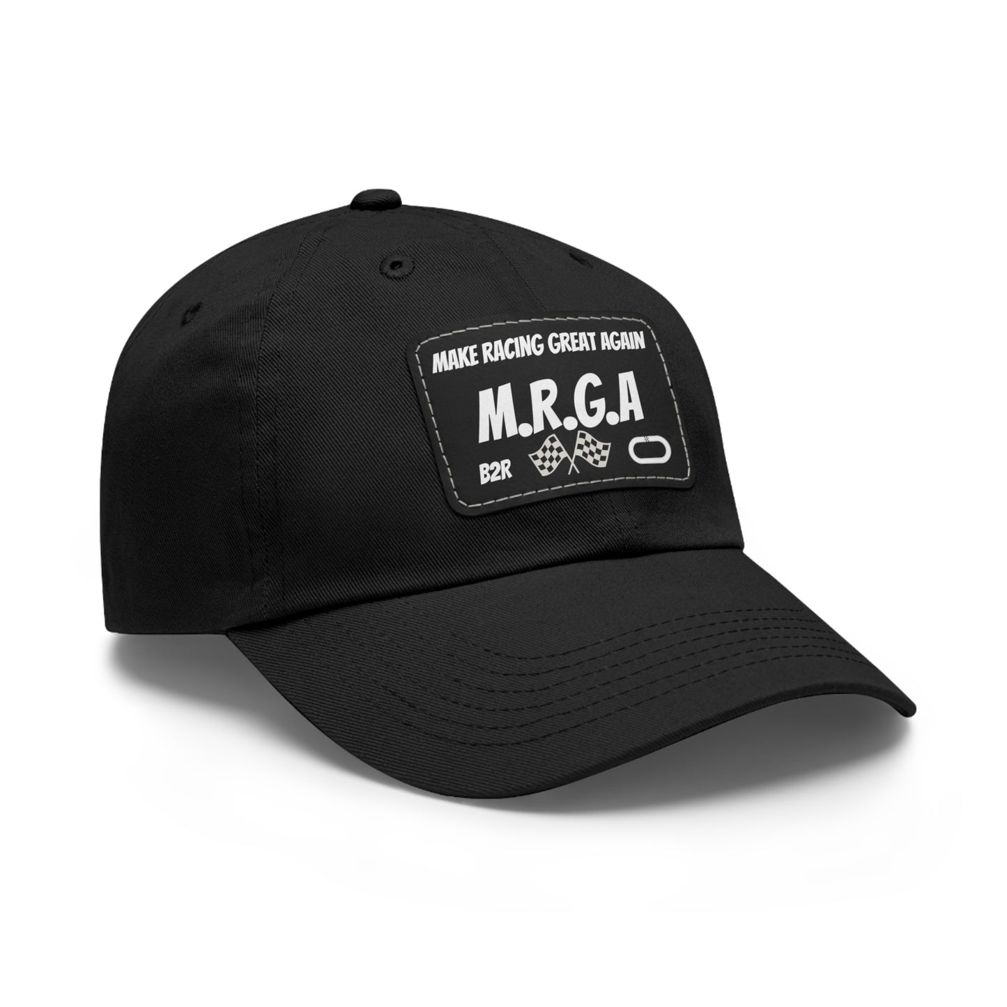 Make Racing Great Again (M.R.G.A) Dad Hat with Leather Patch, For Racing Fans, Gift for Father's Day, 4th of July
