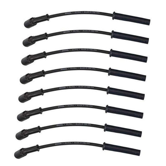 Moroso 99-13 GM LS/LQ 4.8/5.3/5.7/6.0/6.2L Ultra350 8mm Multi-Angle Boot Spark Plug Wire Set - Black