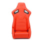 NRG Omega Reclinable Racing Seat (Pair) Red with Black Carbon Vinyl Back