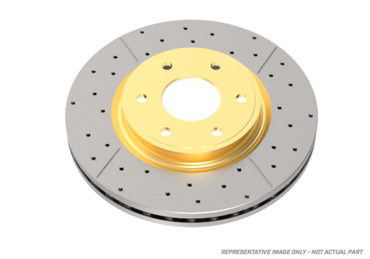 DBA 93-04 Eagle Talon Tsi AWD Front Street Series Drilled & Slotted Rotor w/Gold Hat