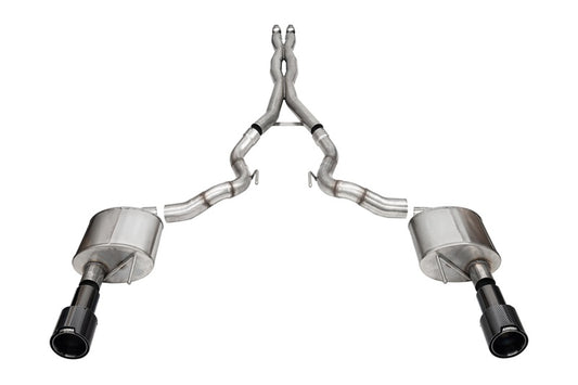 Corsa 2024 Ford Mustang GT Convertible 3in Sport Cat-Back Exhaust - 4.5in Black Carbon Fiber Tips
