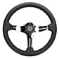 NRG Light Weight Gaming Steering Wheel - 350mm 3 Chrome Silver Spokes Perforated Leather