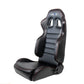 NRG Reclinable Racing Seats (Pair) Black Leather w/NRG Logo Red Stitch