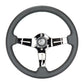 NRG Light Weight Gaming Steering Wheel - 350mm 3 Black Chrome Spokes Perforated Leather