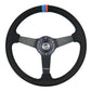 NRG Sport Wheel (350mm) 3 Solid Spokes - 1.5in Deep - Matte Black - Minty Fresh Miata Logo Etched