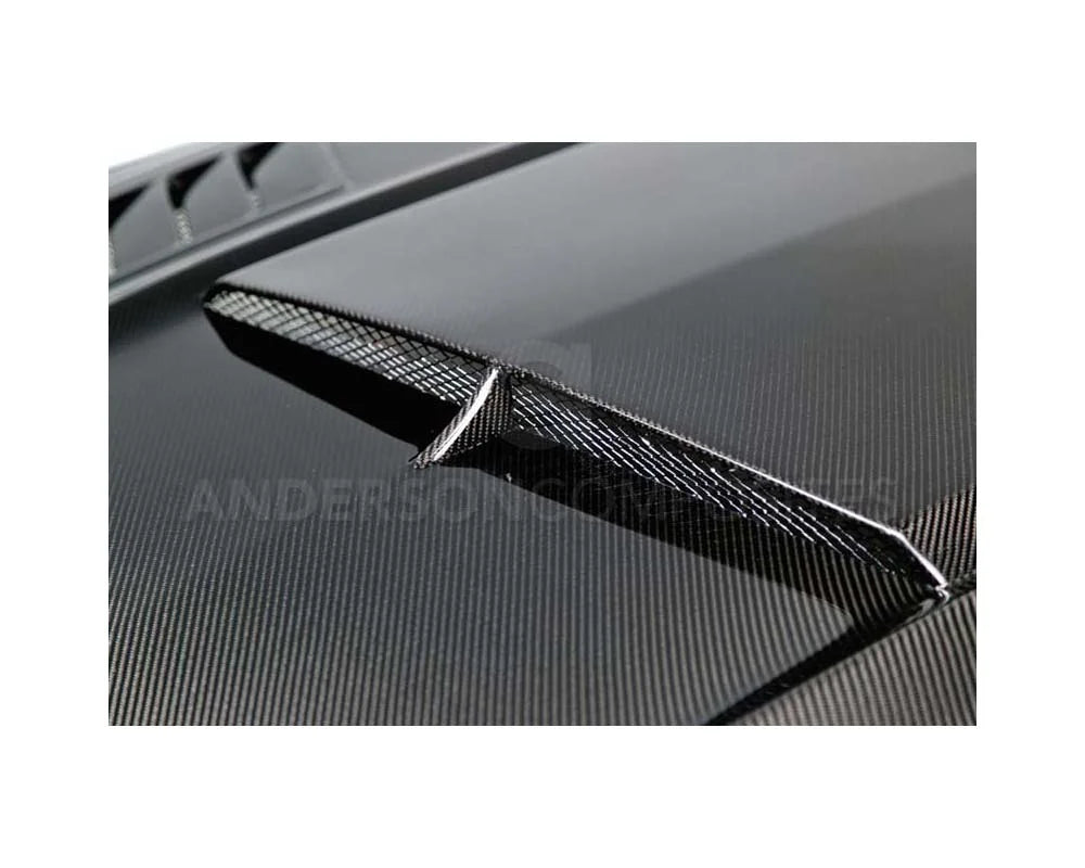Anderson Composites Carbon Fiber Hood Ram Air Style Ford Mustang 2015-2023