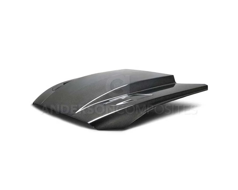 Anderson Composites Double Sided Carbon Fiber Cowl Hood Ford Mustang 2015-2017