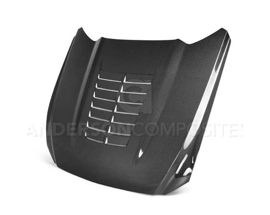 Anderson Composites Double Sided Type-GT5 Carbon Fiber Hood Ford Mustang 2015-2023