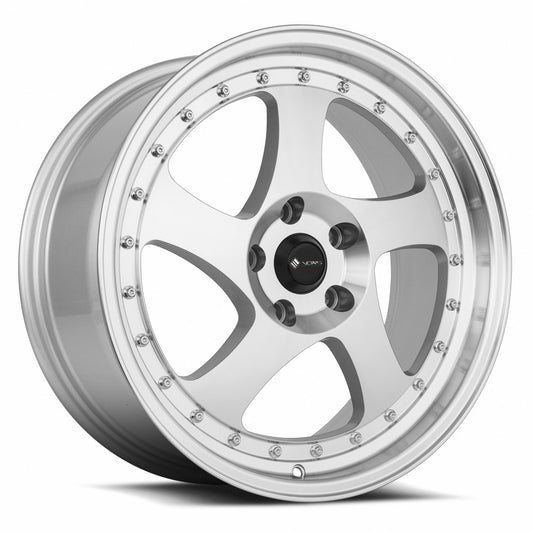 Vors VR2 18x8 5x120 35 Silver Machine Face Lip Chrome Rivet