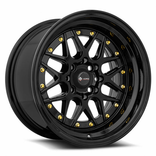 Vors VR7 15x8 4x100/4x114.3 0 All Black Gold Rivet