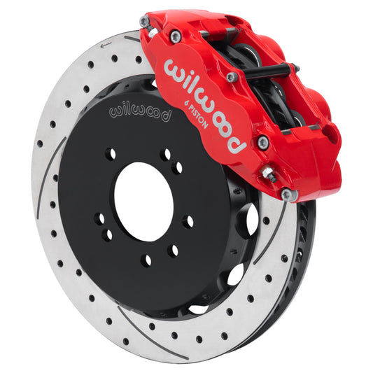 Wilwood 99-02 Nissan Skyline Superlite 6R Front BBK w/ 12.88in D/S Rotors & Flexlines - Red