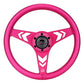 NRG Aluminum Steering Wheel 330mm - Arow Cutout - Ergonomic Grip - Anadized Pink