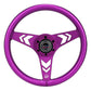 NRG Aluminum Steering Wheel 330mm - Arow Cutout - Ergonomic Grip - Anadized Purple