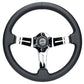 NRG Light Weight Gaming Steering Wheel - Splitz Chrome Silver Spokes Perforated Leather