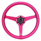 NRG Aluminum Steering Wheel 330mm - Heritage Solid Spoke - Ergonomic Grip - Anadized Pink