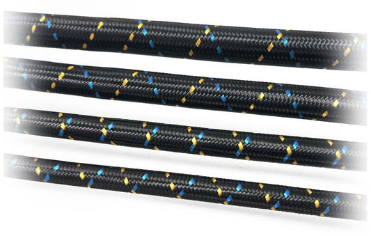 GReddy AN08 Reusable Hose Nylon Braided, Black/Gold/Blue