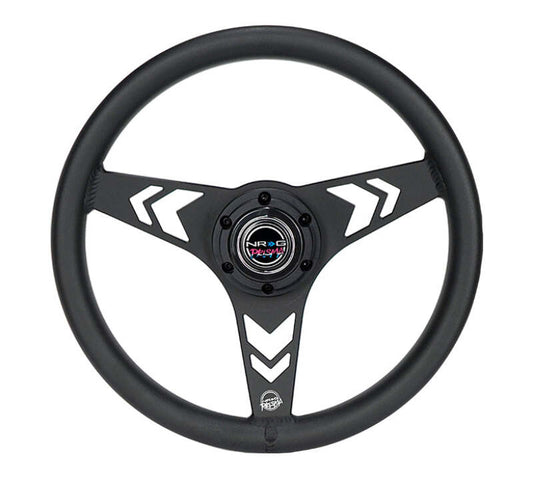 NRG Aluminum Steering Wheel 330mm - Arow Cutout - Ergonomic Grip - Anadized Black