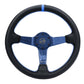 NRG Reinforced Steering Wheel (350mm) Blue Carbon Fiber Center - Blue Stitching & Center Mark