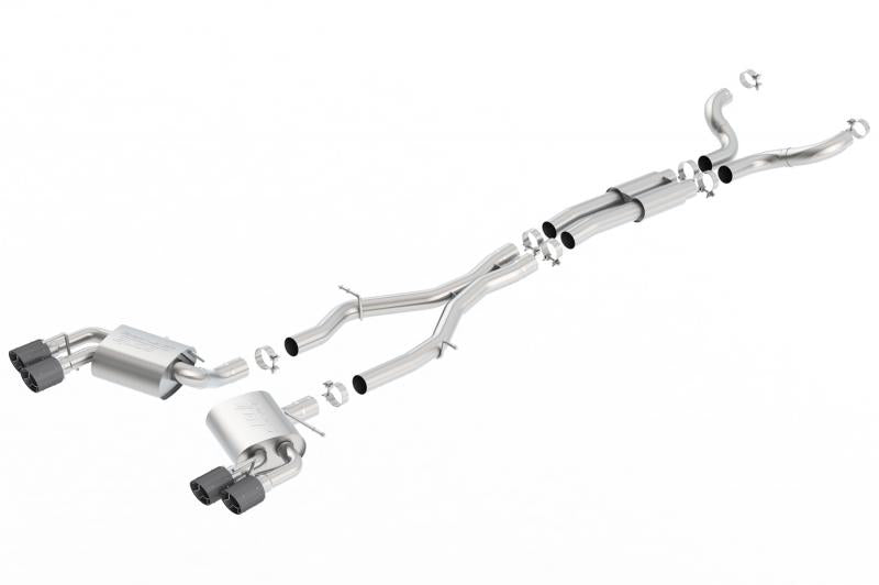 Borla S-Type 3 Inch Dual Tipped Cat Back Exhaust System W/CF Tips Chevrolet Camaro SS 2016-2023