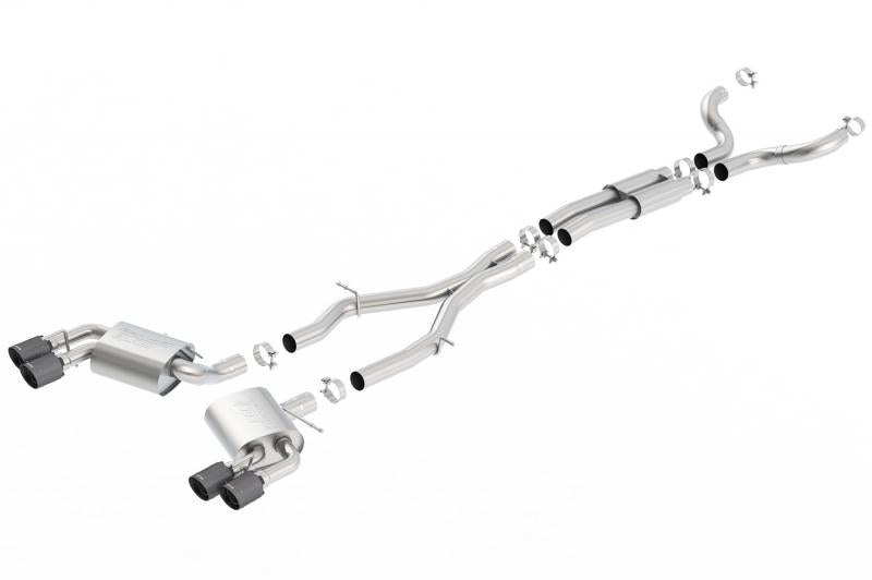 Borla S-Type Catback Exhaust System W/CFBA Tips Chevrolet Camaro 6.2L V8 2016-2023 Dual Tip NPP Fit