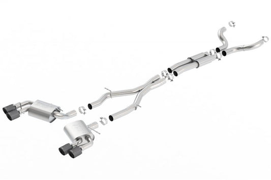 Borla S-Type Catback Exhaust System W/CFBA Tips Chevrolet Camaro 6.2L V8 2016-2023 Dual Tip NPP Fit